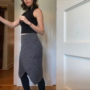 H&M Charcoal grey pencil skirt - faux wrap